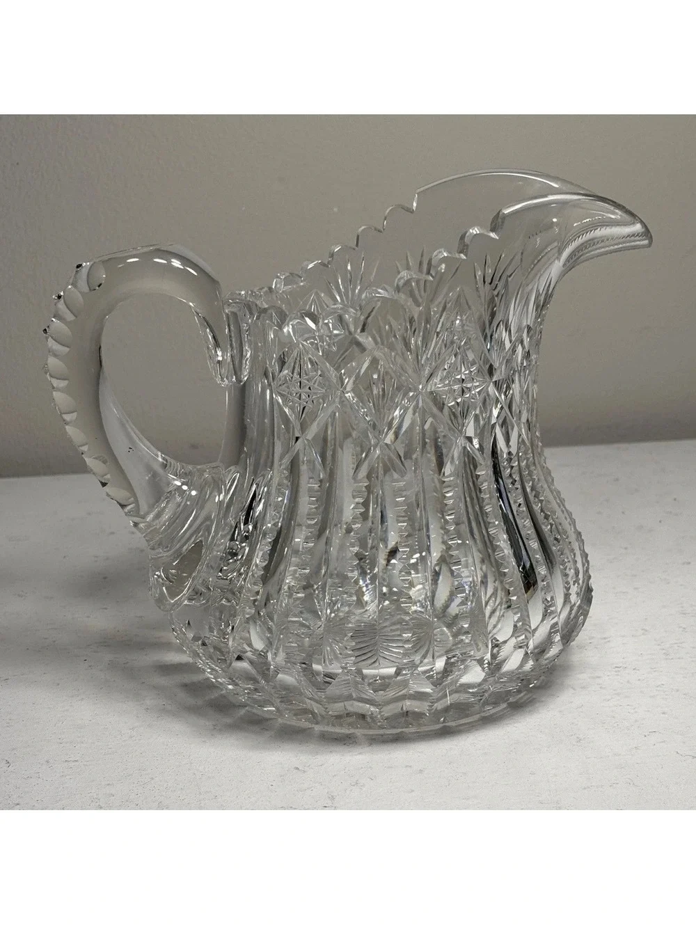Antique Signed Libbey American Brilliant Cut Glass Pitcher & 4Tumblers